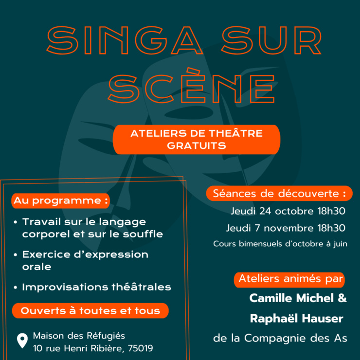 Atelier de théâtre avec SINGA sur Scène