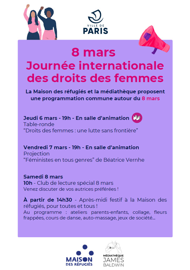 SAVE THE DATE - 6, 7 & 8 mars : Journée internationale des droits des femmes !